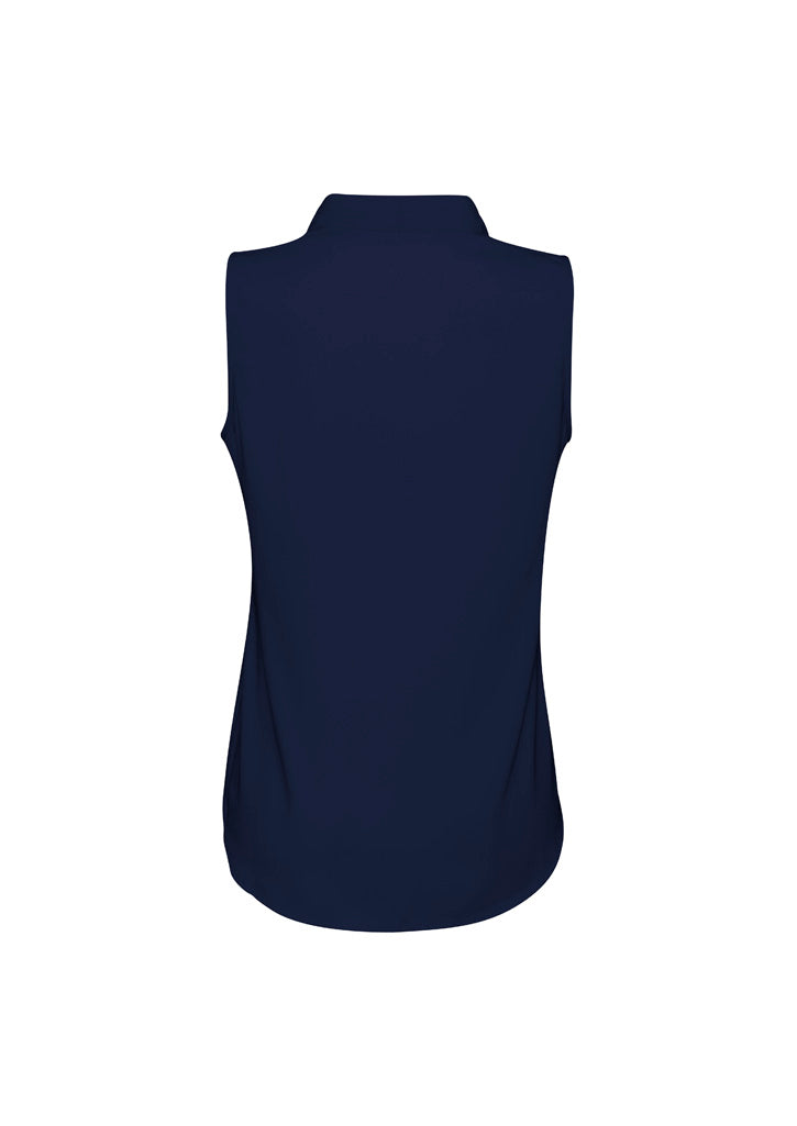 Biz Collection S627LN Madison Womens Sleeveless Top in Midnight Blue - back view