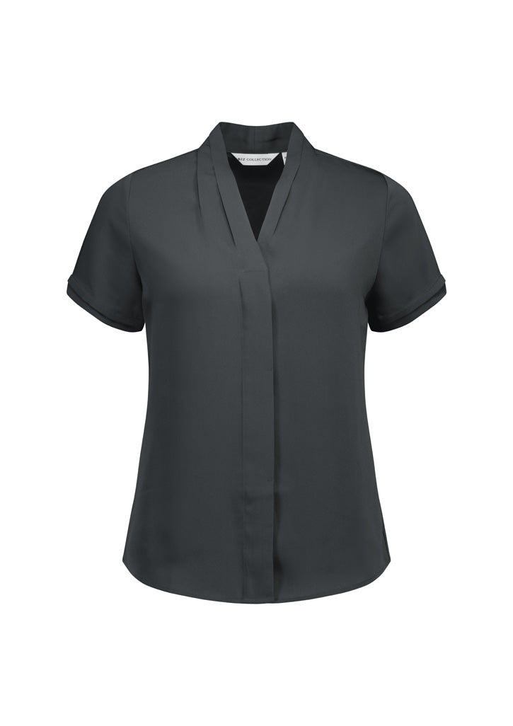 Biz Collection S628LS Madison Womens Short Sleeve Shirt in Charcoal