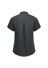 Biz Collection S628LS Madison Womens Short Sleeve Shirt in Charcoal - back view