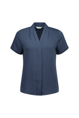 Biz Collection S628LS Madison Womens Short Sleeve Shirt in Storm Blue