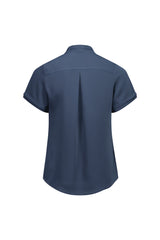 Biz Collection S628LS Madison Womens Short Sleeve Shirt in Storm Blue - back view