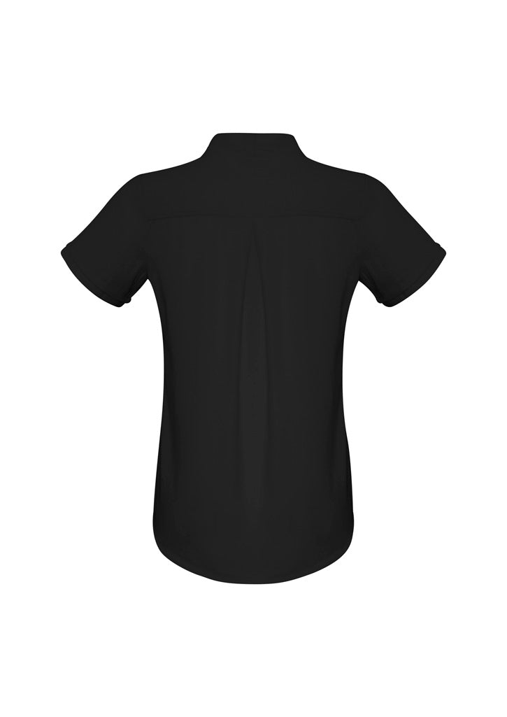 Biz Collection S628LS Madison Womens Short Sleeve Shirt in Black - back view