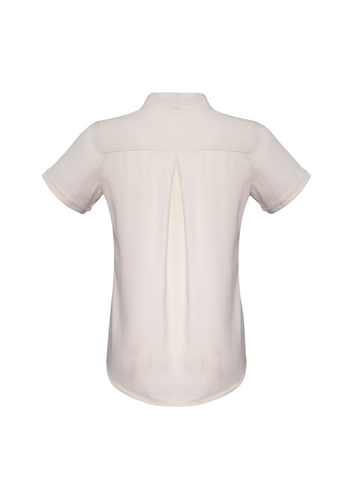 Biz Collection S628LS Madison Womens Short Sleeve Shirt in Ivory - back view