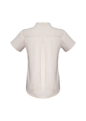 Biz Collection S628LS Madison Womens Short Sleeve Shirt in Ivory - back view