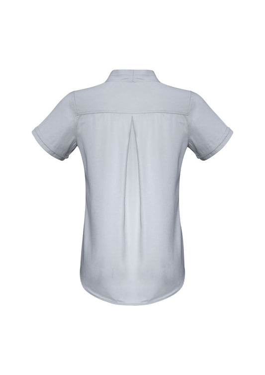 Biz Collection S628LS Madison Womens Short Sleeve Shirt in Silver Mist - back view