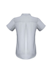 Biz Collection S628LS Madison Womens Short Sleeve Shirt in Silver Mist - back view