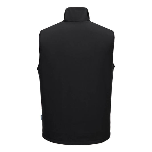 Portwest S649 Heated Softshell Gilet in Black - back view