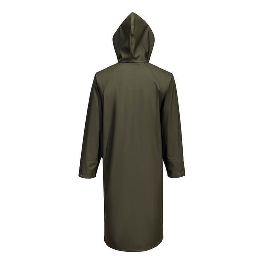 Portwest S658 Flexatex Chem Long Coat in Forest Nights - back view