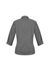 Biz Collection S716LT Ellison Womens 3/4 Sleeve Shirt in Black - back view
