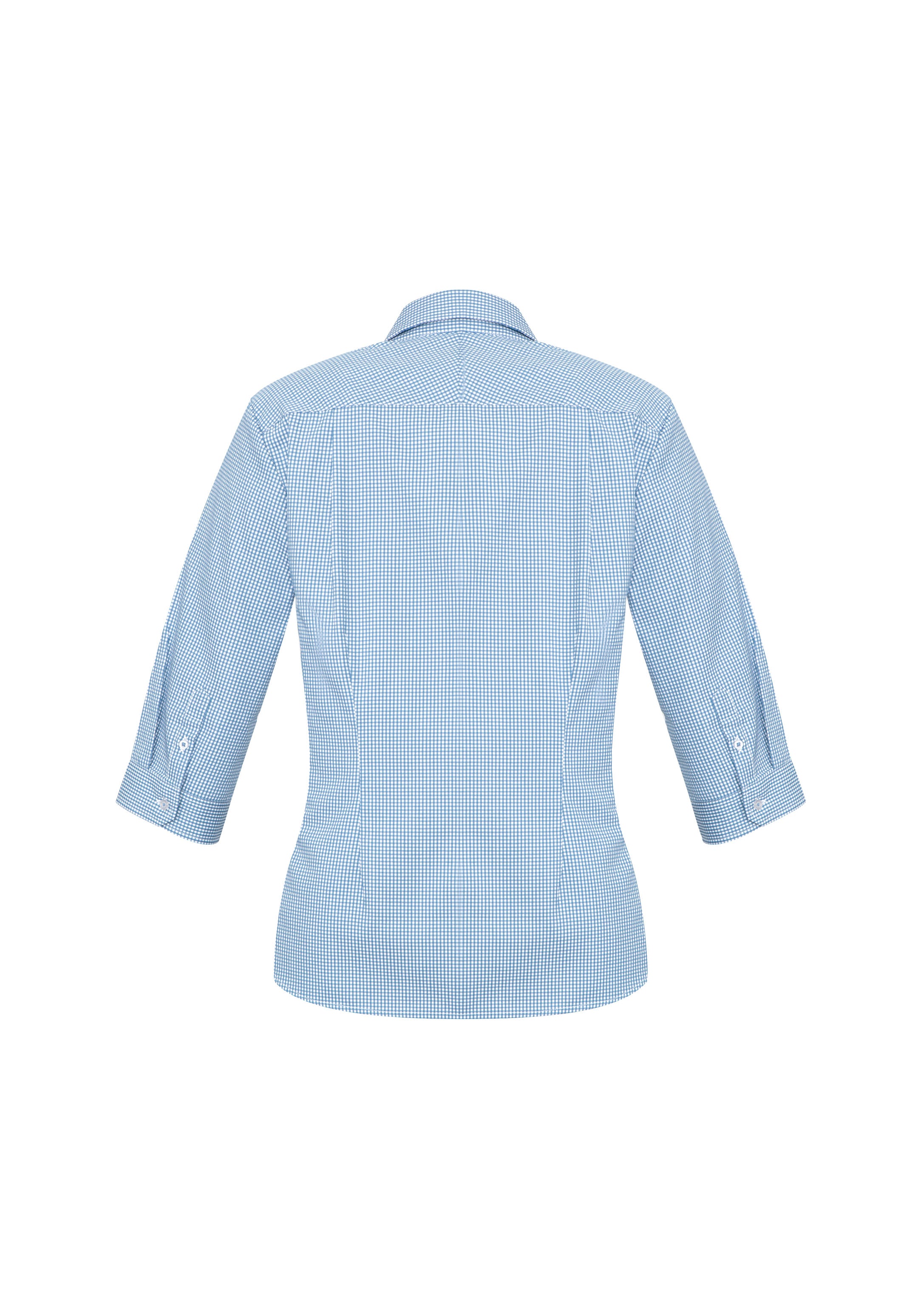 Biz Collection S716LT Ellison Womens 3/4 Sleeve Shirt in Blue - back view