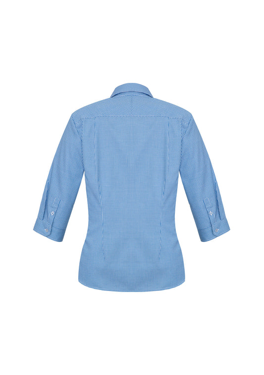Biz Collection S716LT Ellison Womens 3/4 Sleeve Shirt in French Blue - back view
