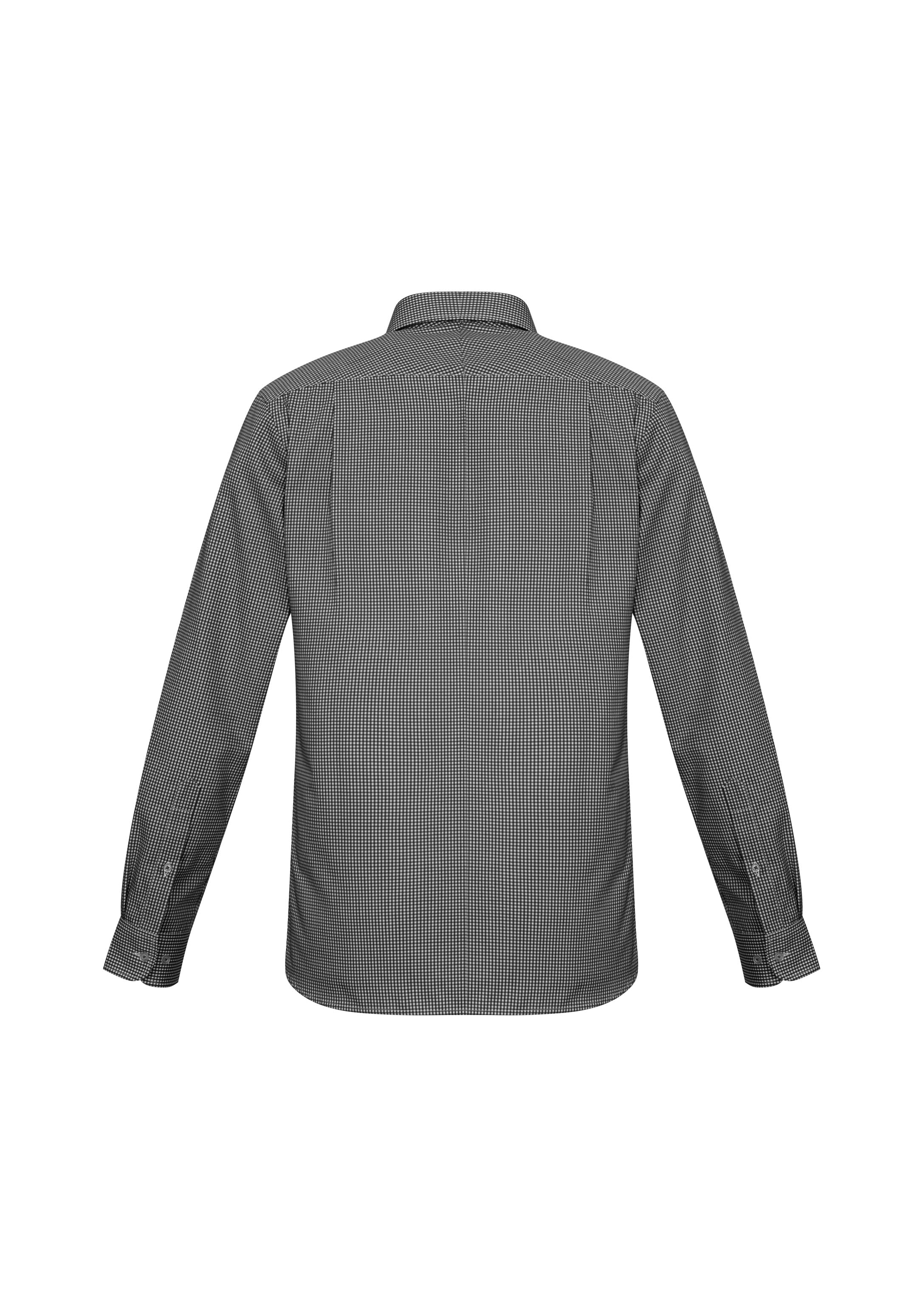 Biz Collection S716ML Ellison Mens Long Sleeve Shirt in Black - back view
