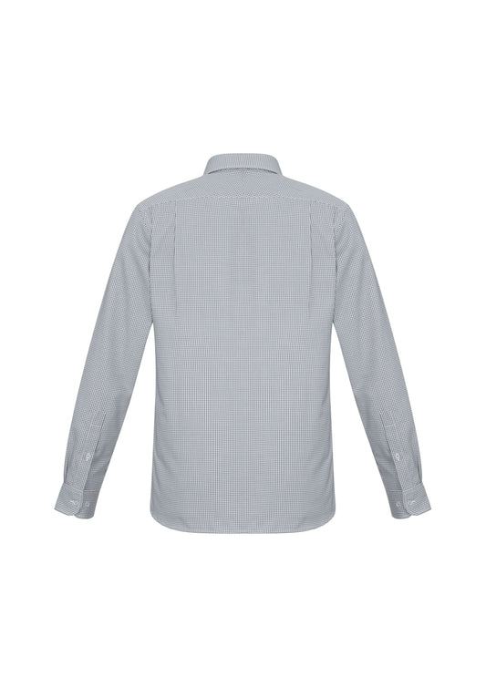 Biz Collection S716ML Ellison Mens Long Sleeve Shirt in Silver - back view