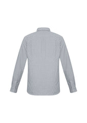 Biz Collection S716ML Ellison Mens Long Sleeve Shirt in Silver - back view