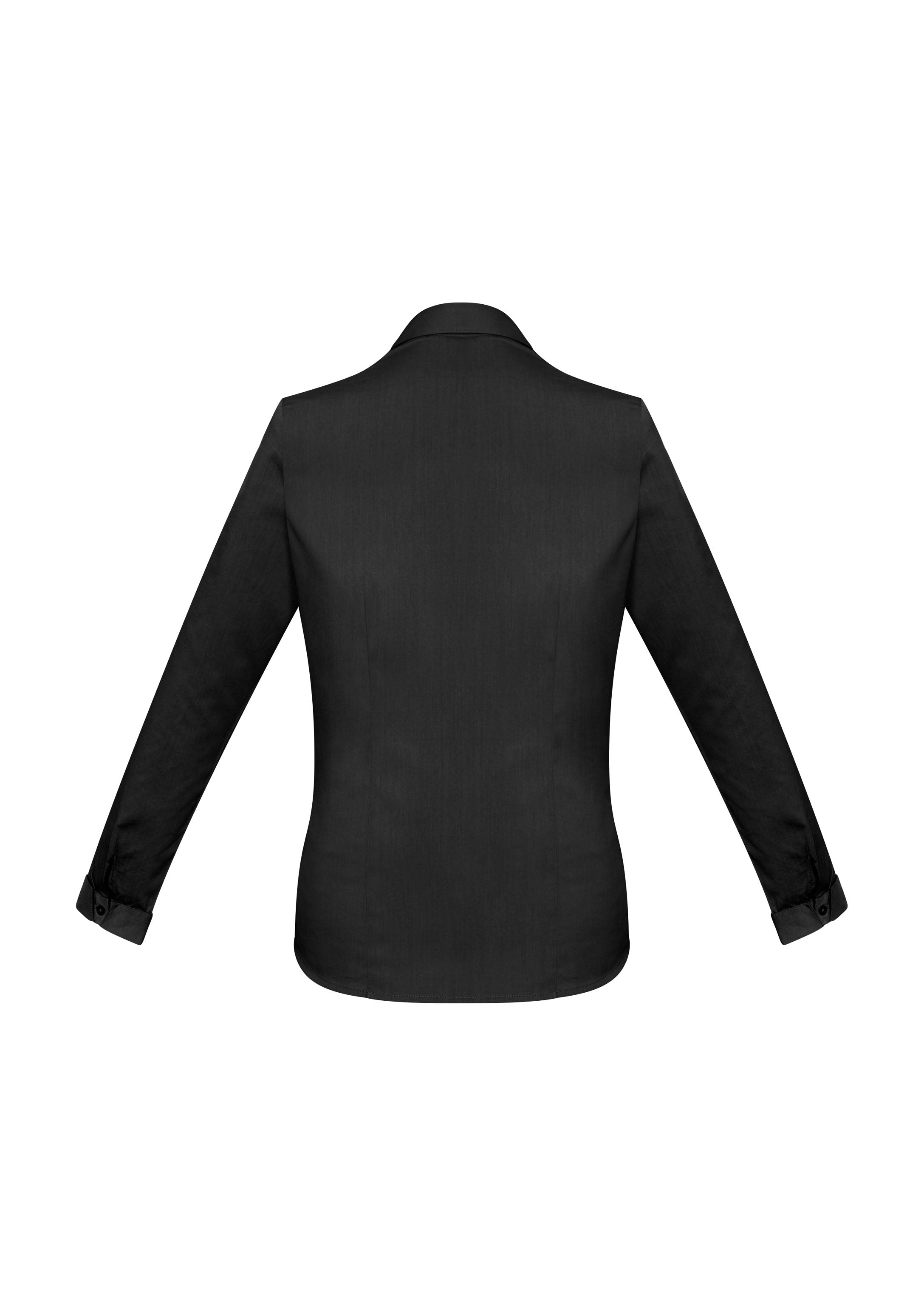 Biz Collection S770LL Monaco Womens Long Sleeve Shirt in Black - back view