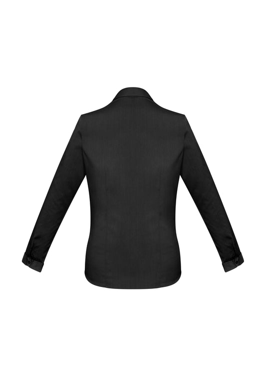 Biz Collection S770LL Monaco Womens Long Sleeve Shirt in Black - back view