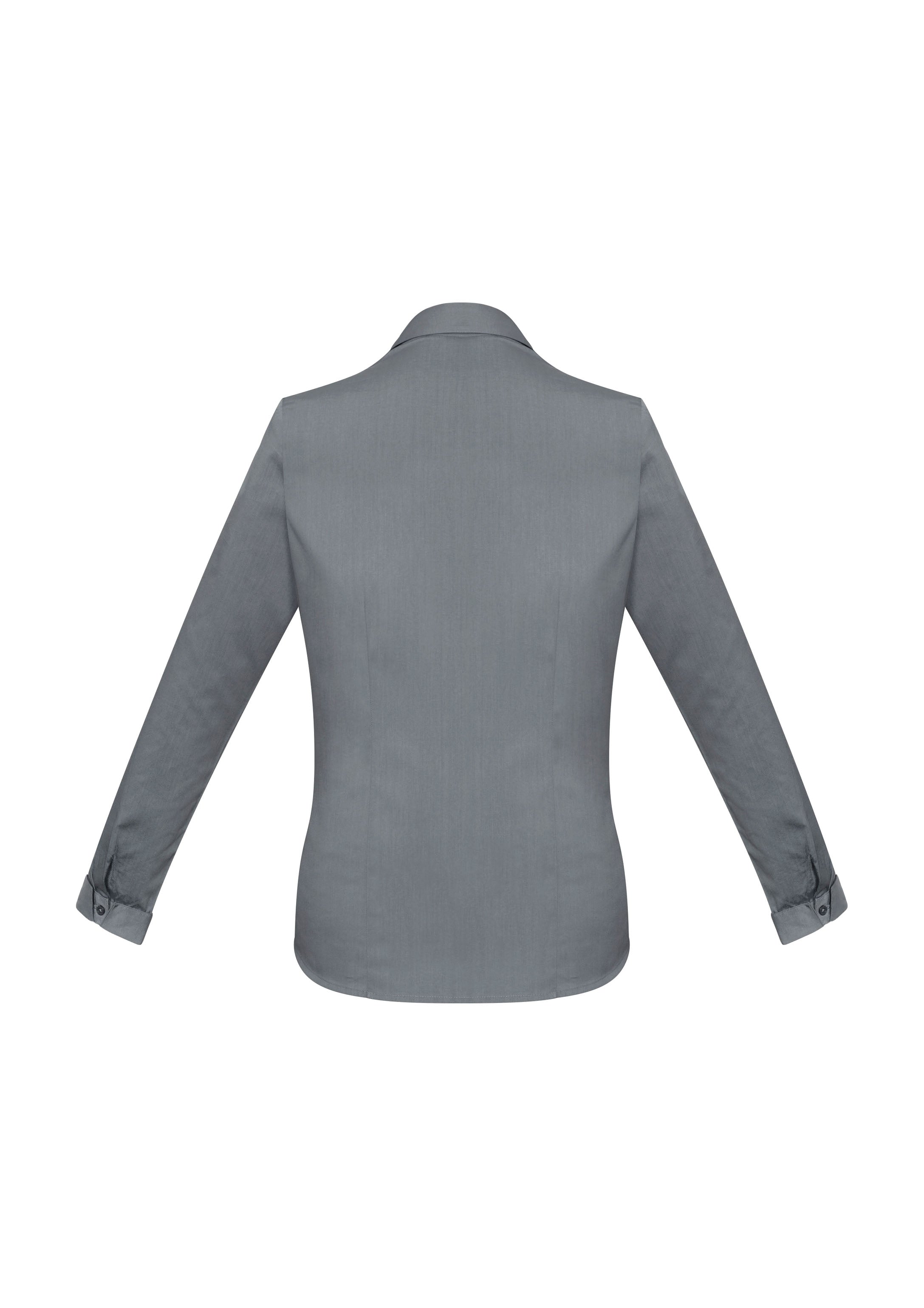Biz Collection S770LL Monaco Womens Long Sleeve Shirt in Platinum - back view