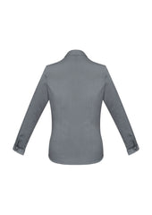 Biz Collection S770LL Monaco Womens Long Sleeve Shirt in Platinum - back view