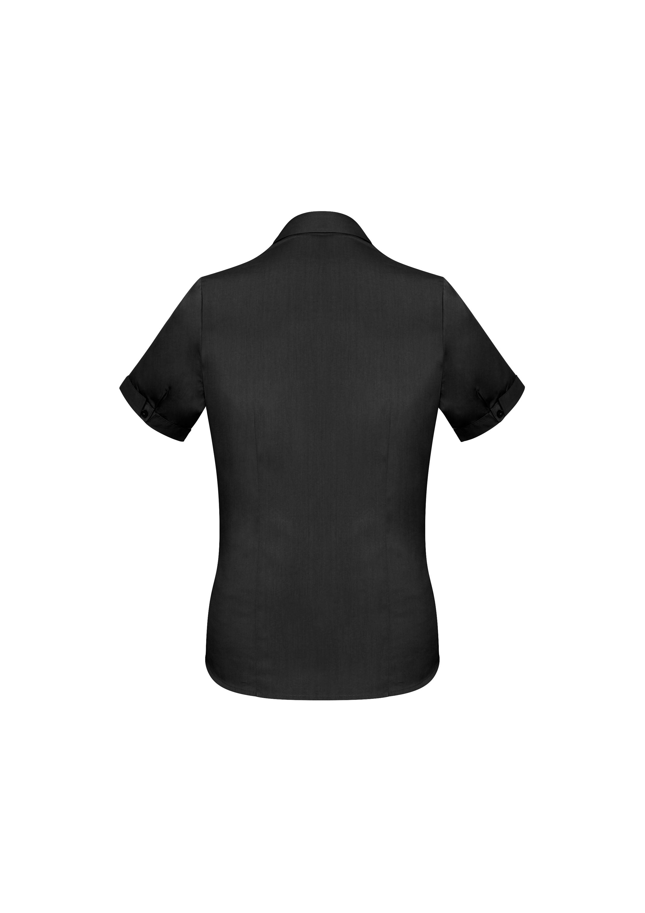Biz Collection S770LS Monaco Womens Short Sleeve Shirt in Black - back view