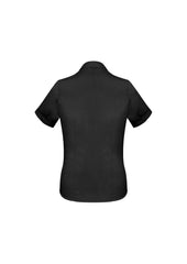Biz Collection S770LS Monaco Womens Short Sleeve Shirt in Black - back view