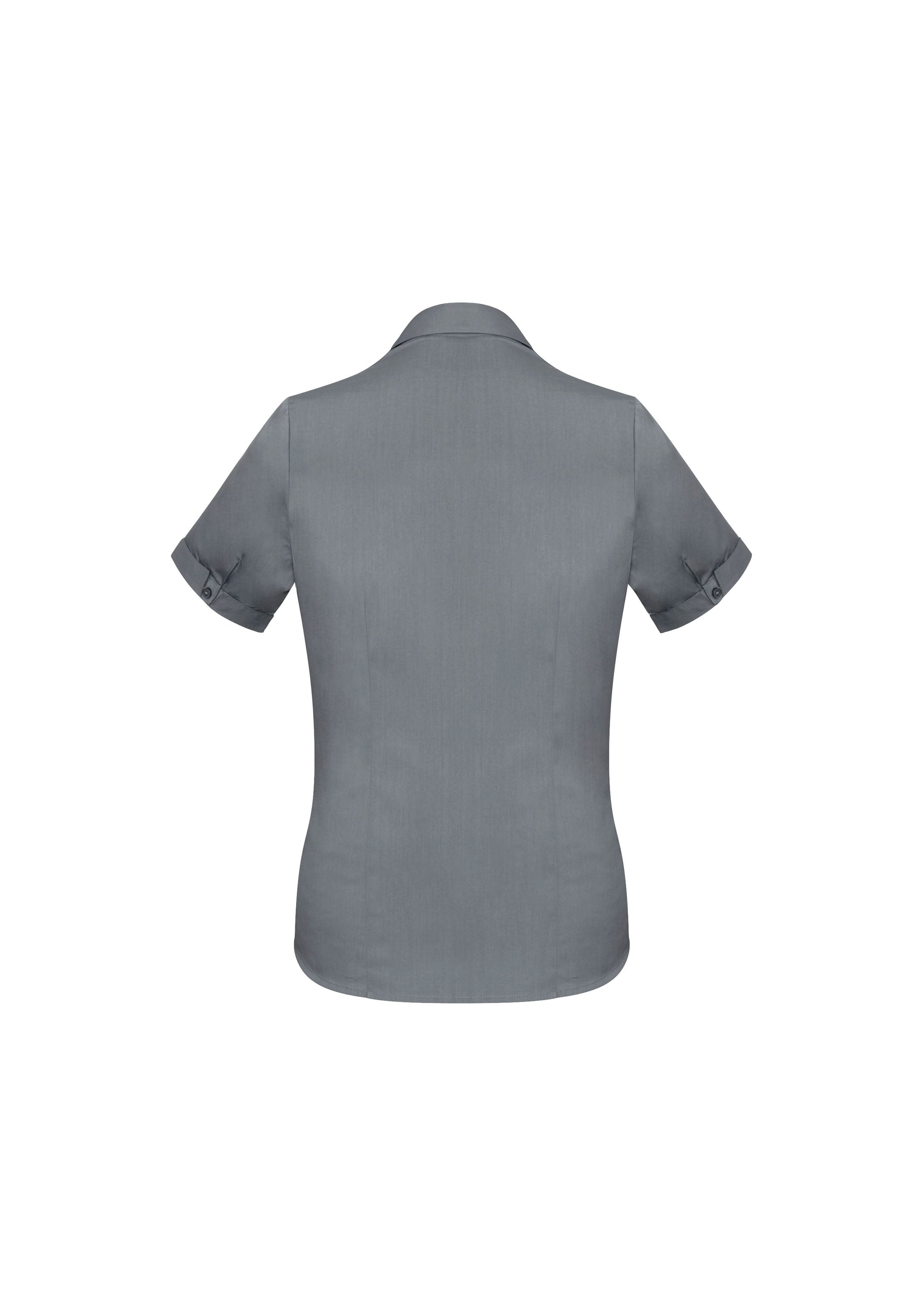Biz Collection S770LS Monaco Womens Short Sleeve Shirt in Platinum - back view