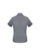 Biz Collection S770LS Monaco Womens Short Sleeve Shirt in Platinum - back view