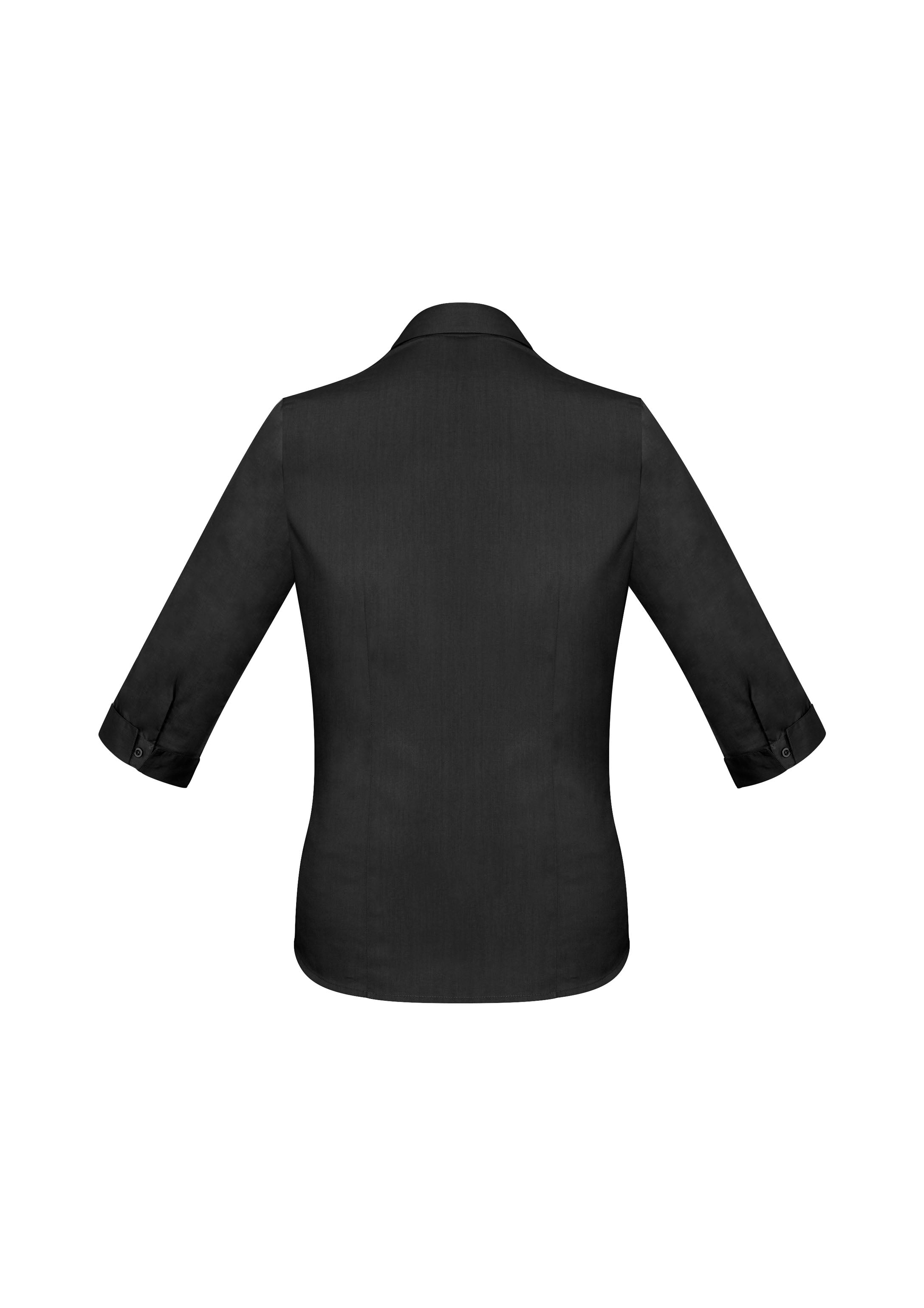 Biz Collection S770LT Monaco Womens 3/4 Sleeve Shirt in Black - back view