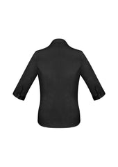 Biz Collection S770LT Monaco Womens 3/4 Sleeve Shirt in Black - back view