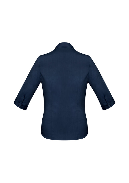 Biz Collection S770LT Monaco Womens 3/4 Sleeve Shirt in Ink - back view