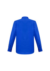 Biz Collection S770ML Monaco Mens Long Sleeve Shirt in Electric Blue - back view