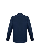 Biz Collection S770ML Monaco Mens Long Sleeve Shirt in Ink - back view