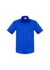 Biz Collection S770MS Monaco Mens Short Sleeve Shirt in Electric Blue