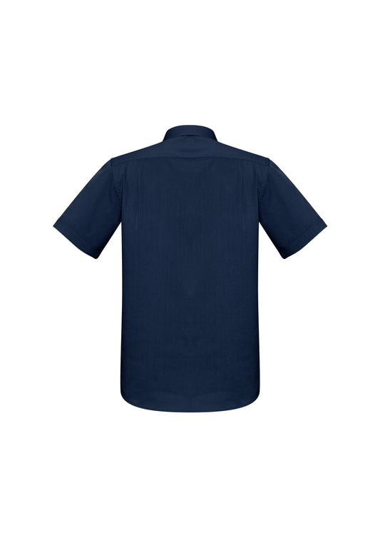 Biz Collection S770MS Monaco Mens Short Sleeve Shirt in Ink - back view