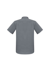 Biz Collection S770MS Monaco Mens Short Sleeve Shirt in Platinum - back view