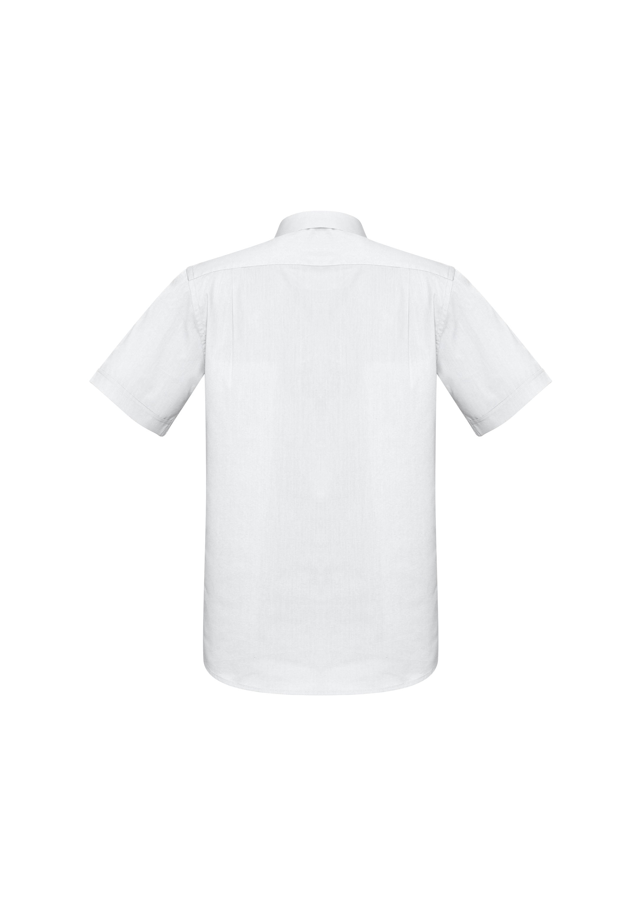 Biz Collection S770MS Monaco Mens Short Sleeve Shirt in White - back view