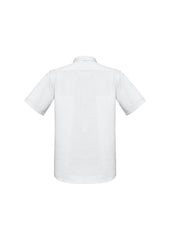 Biz Collection S770MS Monaco Mens Short Sleeve Shirt in White - back view