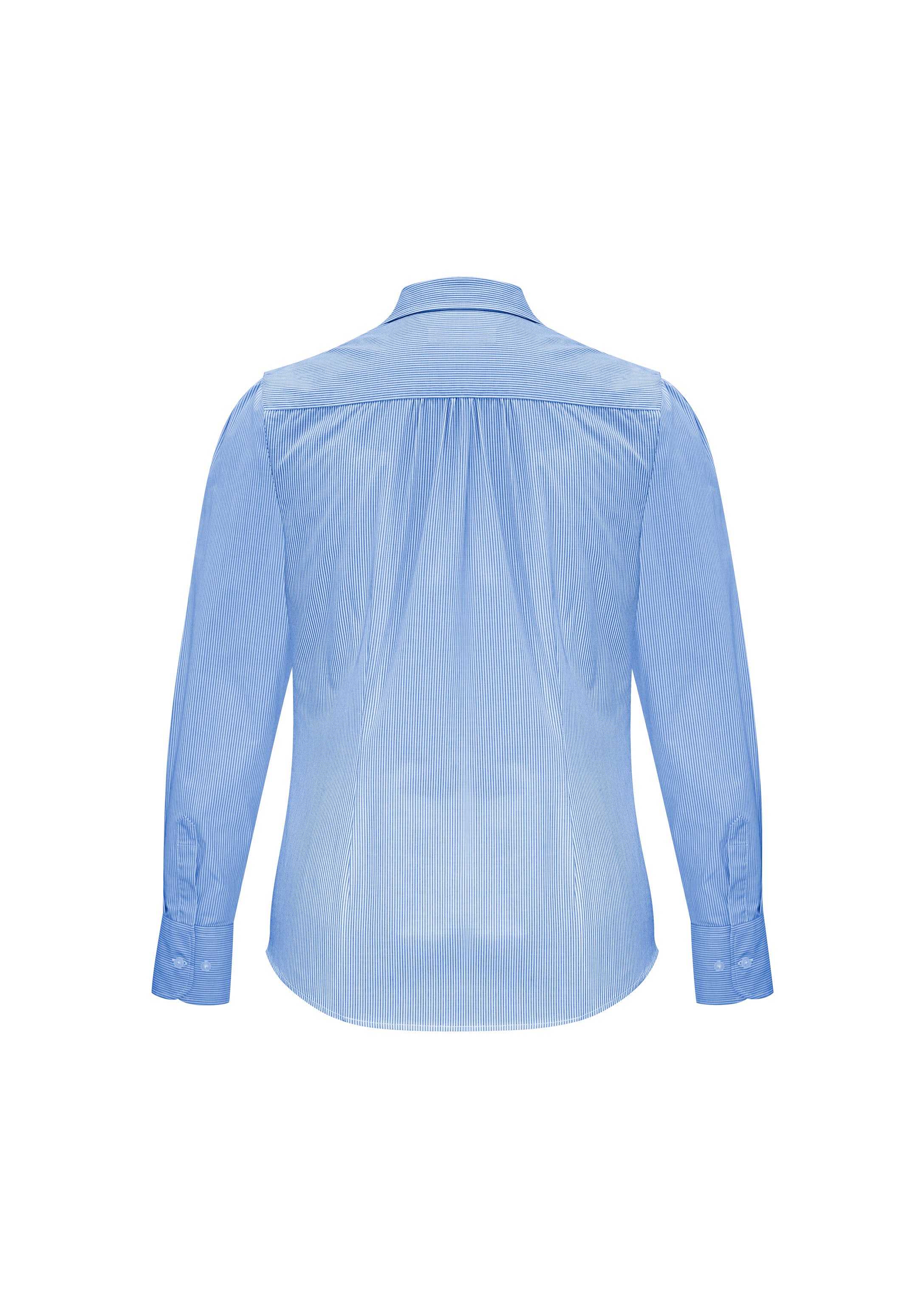 Biz Collection S812LL Euro Womens Long Sleeve Shirt in Blue - back view