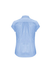 Biz Collection S812LS Euro Womens Short Sleeve Shirt in Blue - back view
