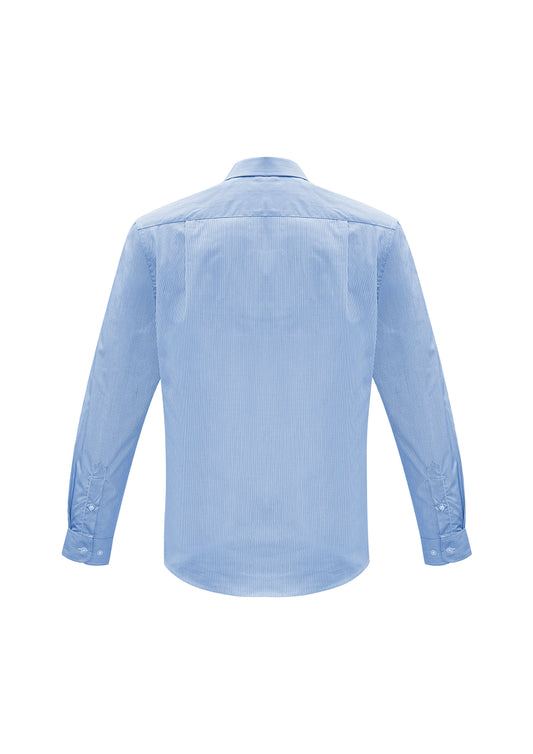 Biz Collection S812ML Euro Mens Long Sleeve Shirt in Blue - back view
