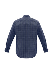 Biz Collection S820ML Harper Mens Long Sleeve Shirt in Ink/Silver - back view