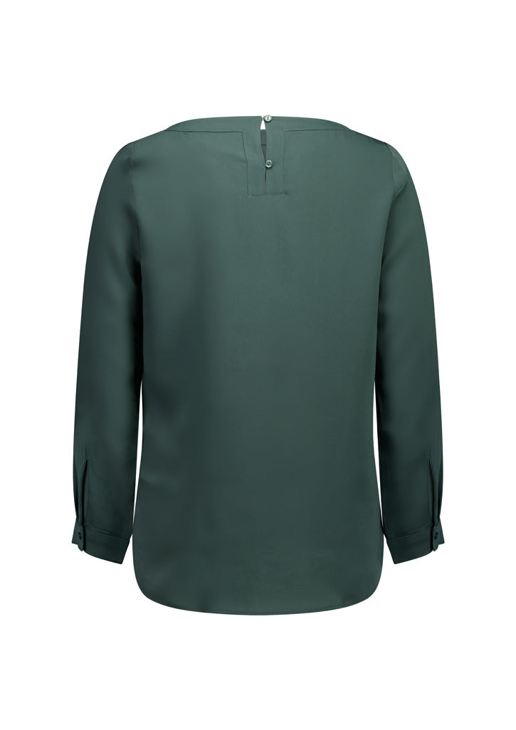 Biz Collection S828LL Madison Womens Boatneck Top in Seafoam - back view