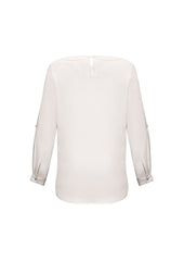 Biz Collection S828LL Madison Womens Boatneck Top in Ivory - back view