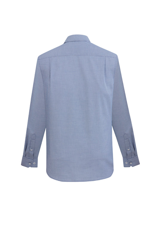 Biz Collection S910ML Jagger Mens Long Sleeve Shirt in French Blue - back view
