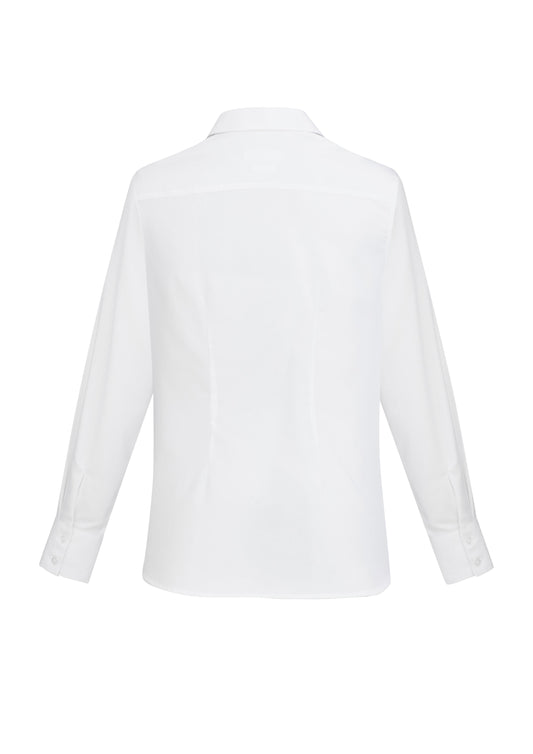 Biz Collection S912LL Regent Womens Long Sleeve Shirt in White - back view
