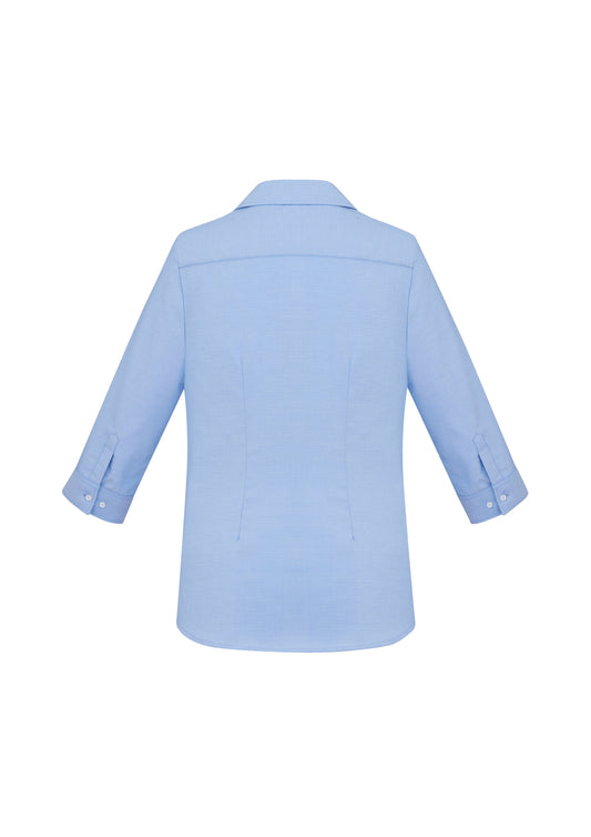 Biz Collection S912LT Regent Womens 3/4 Sleeve Shirt in Blue - back view