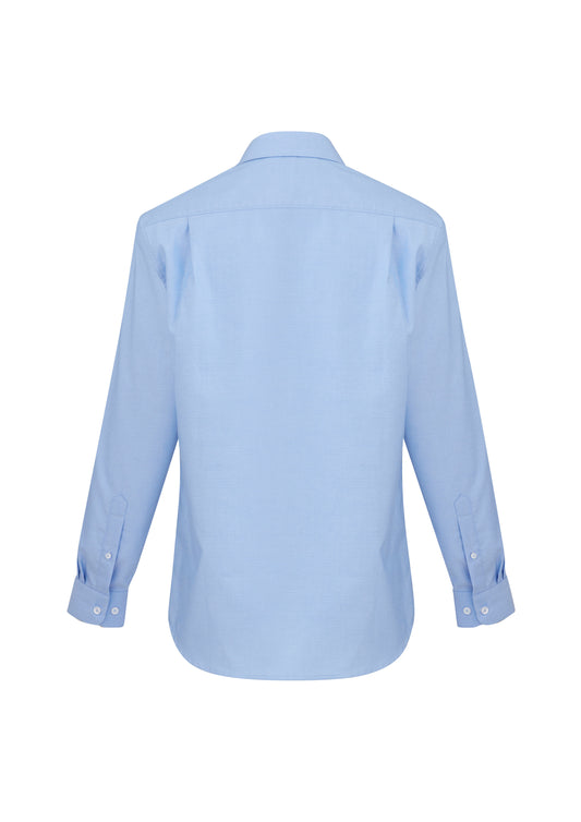Biz Collection S912ML Regent Mens Long Sleeve Shirt in Blue - back view