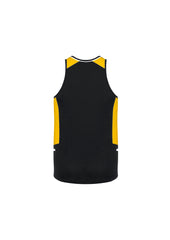 Biz Collection SG702M Renegade Mens Singlet in Black/Gold/Silver - back view