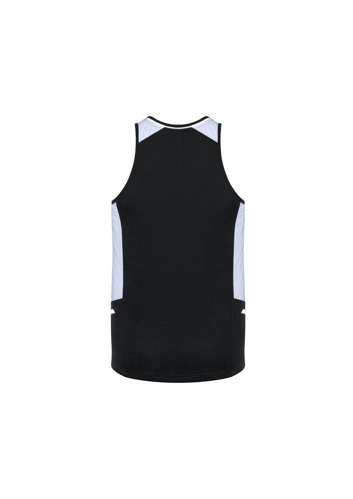 Biz Collection SG702M Renegade Mens Singlet in Black/White/Silver - back view