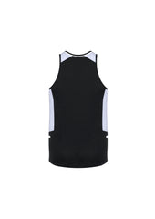 Biz Collection SG702M Renegade Mens Singlet in Black/White/Silver - back view