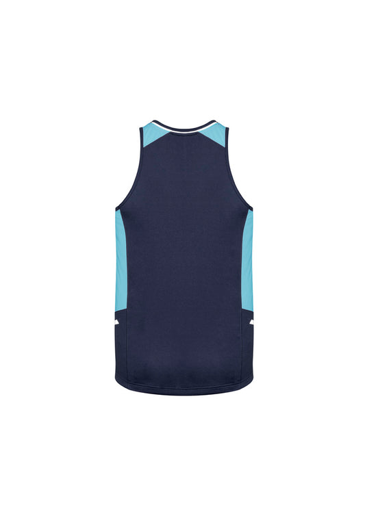 Biz Collection SG702M Renegade Mens Singlet in Navy/Sky/Silver - back view